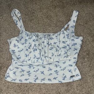 Floral Blue and White Women's Top
